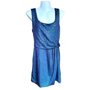 Stretchy Blue Dream Sequin Mini Dress by Love Reign Size XL